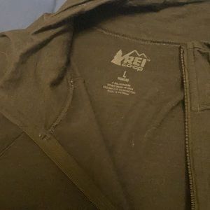 REI Merino Wool Base Layer Zip Up Long Sleeve Top